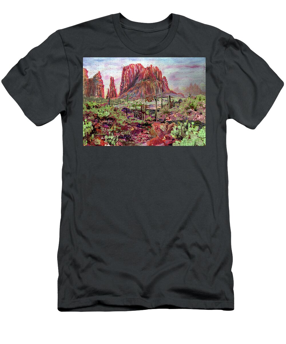 Red Rocks T-Shirt featuring the mixed media Arizona Watercolor by Michele Avanti