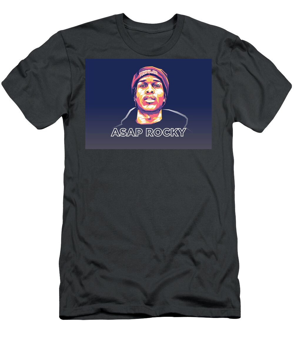 Free T-Shirt featuring the painting Asap Rocky Music Rapper Poster #1 by Kennedy Leah