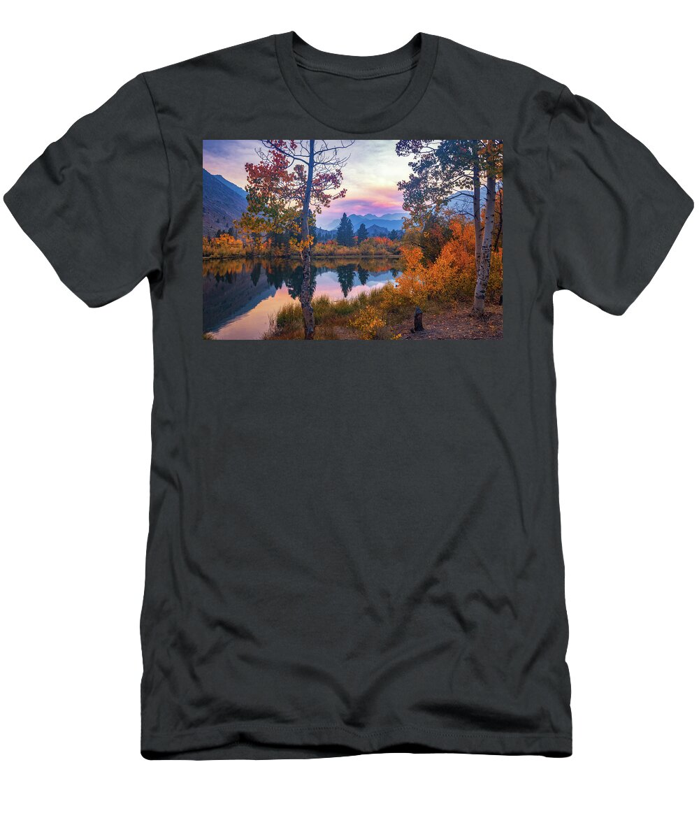Reflections T-Shirt featuring the photograph Autumn Haze #1 by Tassanee Angiolillo