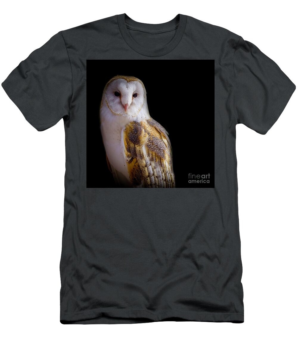 Barn Owl T-Shirt featuring the photograph Barn Owl #1 by Shirley Dutchkowski