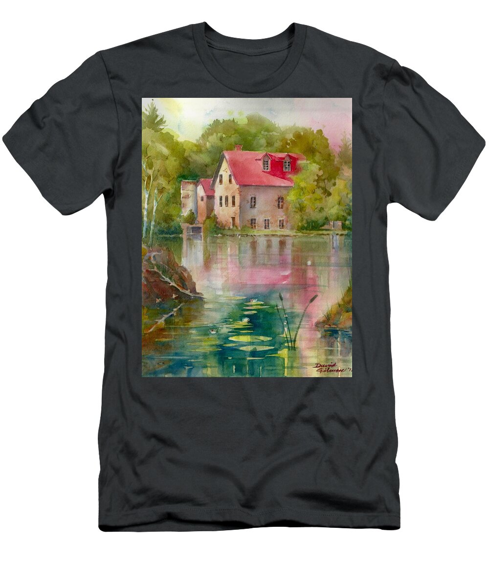 Canada T-Shirt featuring the painting Bedford Mill #1 by David Gilmore