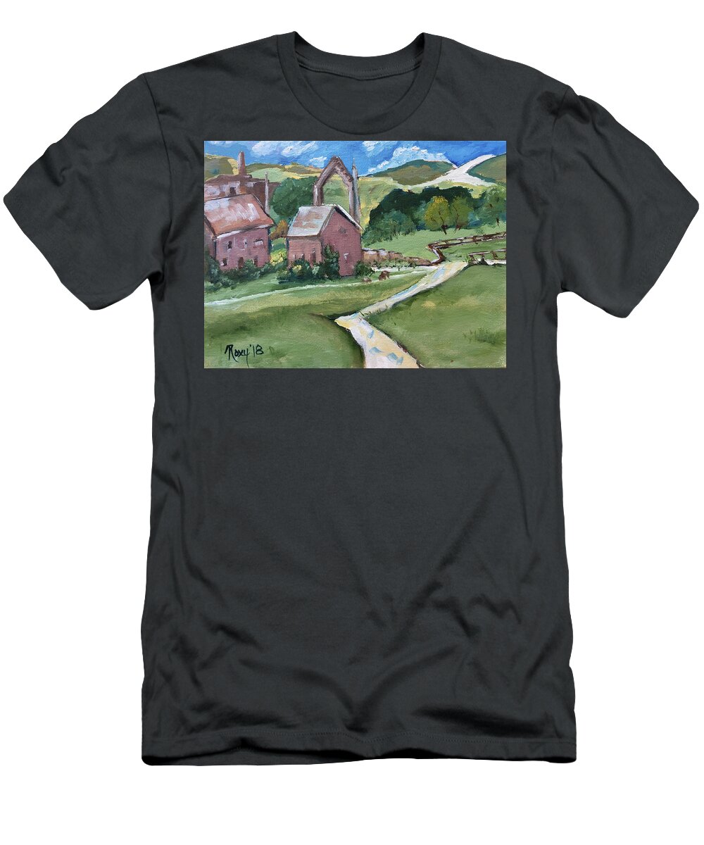 Bolton Abbey T-Shirt featuring the painting Bolton Abbey #1 by Roxy Rich