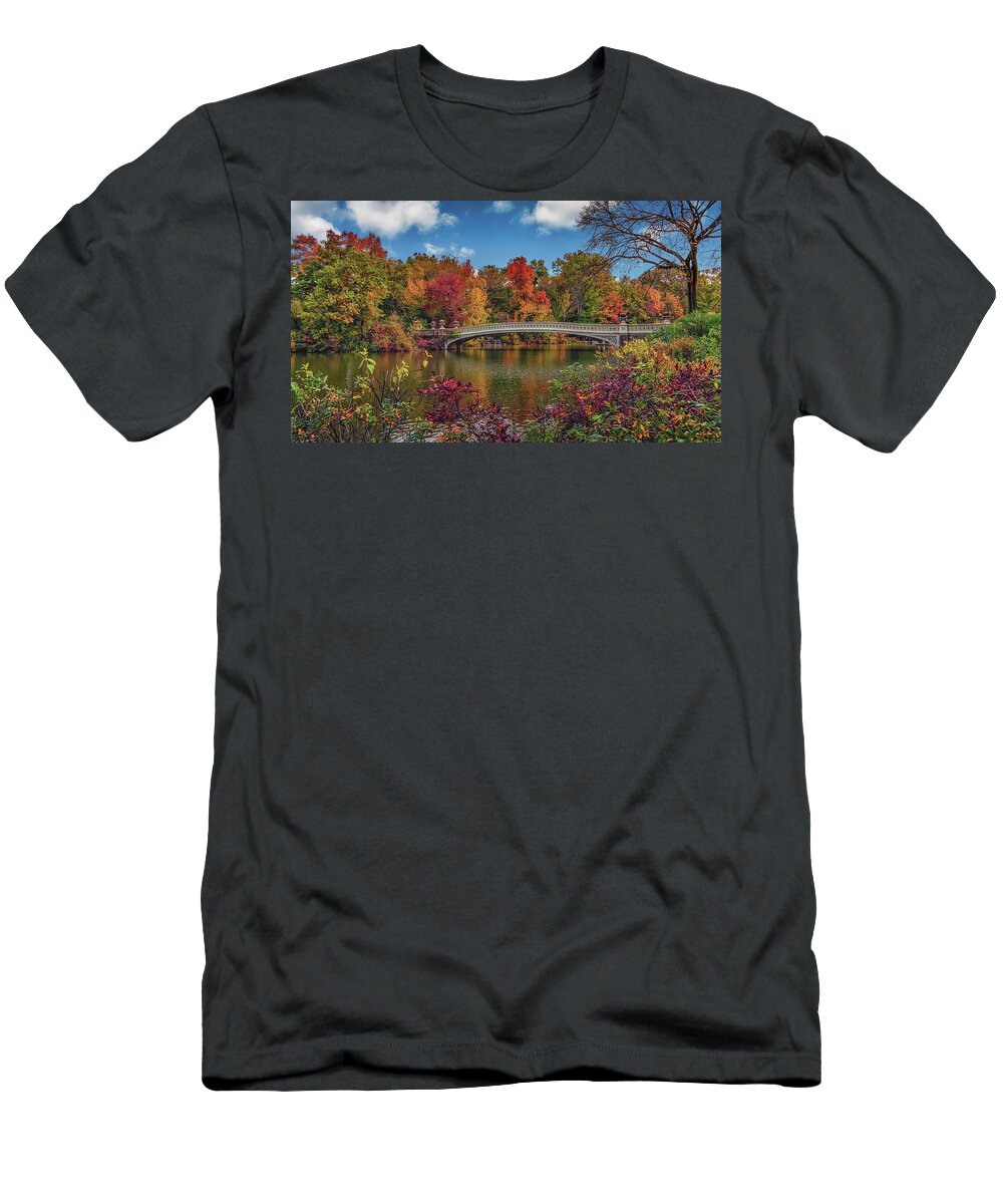 Bow Bridge T-Shirt featuring the photograph Bow Bridge in Central Park by PB Photography