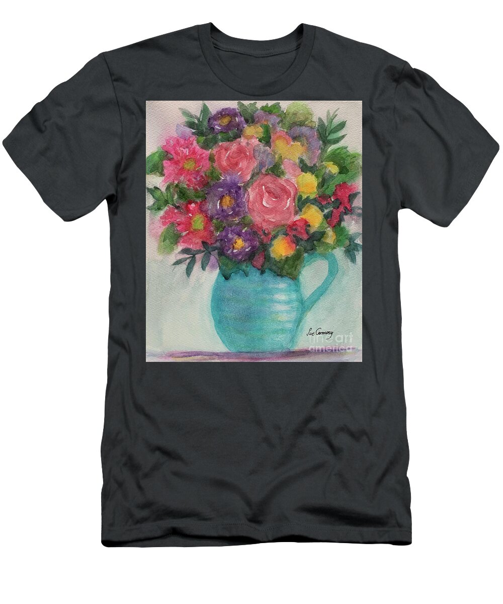 Flowers T-Shirt featuring the painting Bundle of Joy for You by Sue Carmony