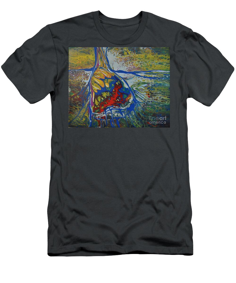 Butterfly Tree T-Shirt featuring the painting Butterfly Tree #1 by Deborah Nell