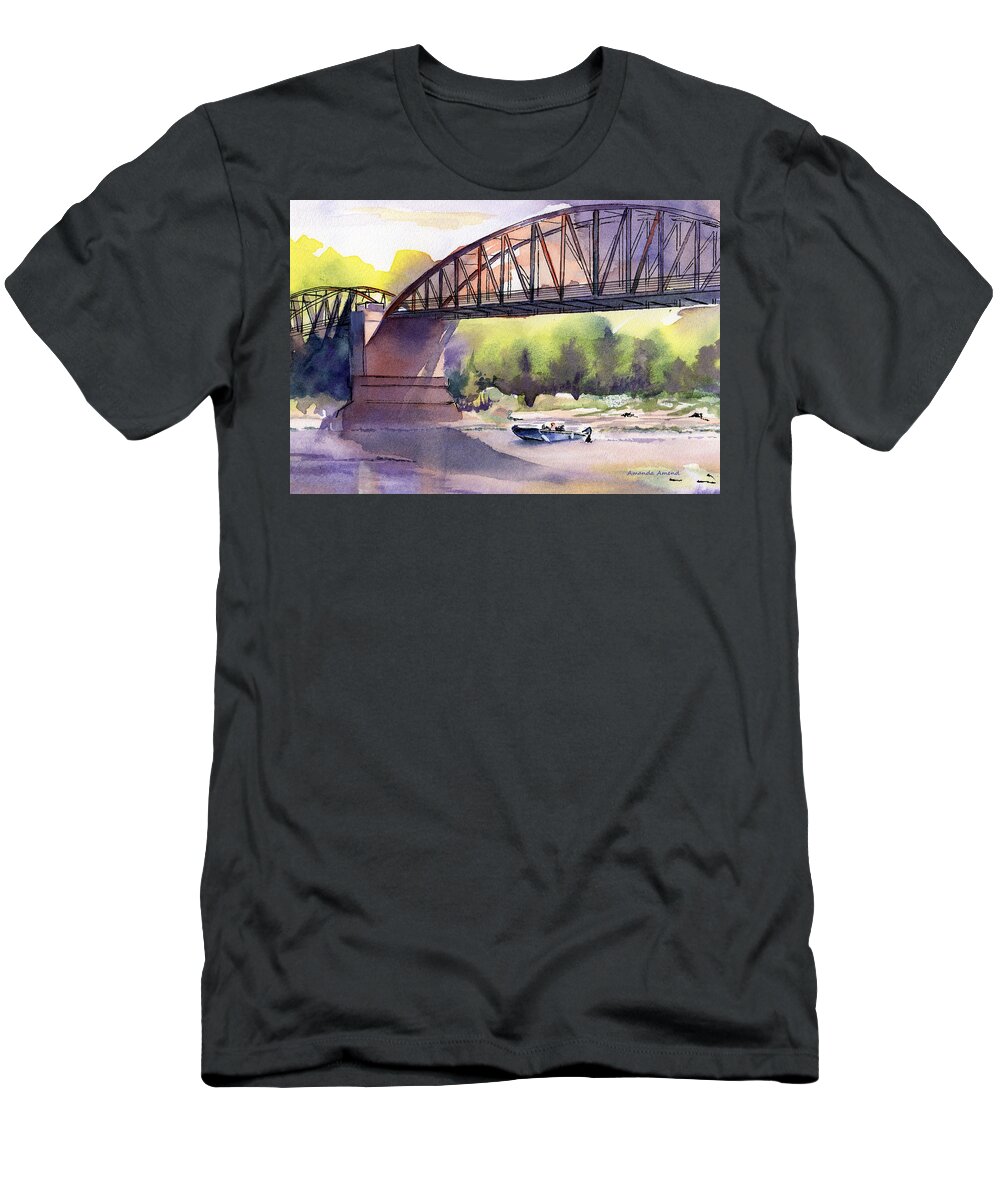 Auer Family Boathouse T-Shirt featuring the painting Charlie's Rainbows #1 by Amanda Amend