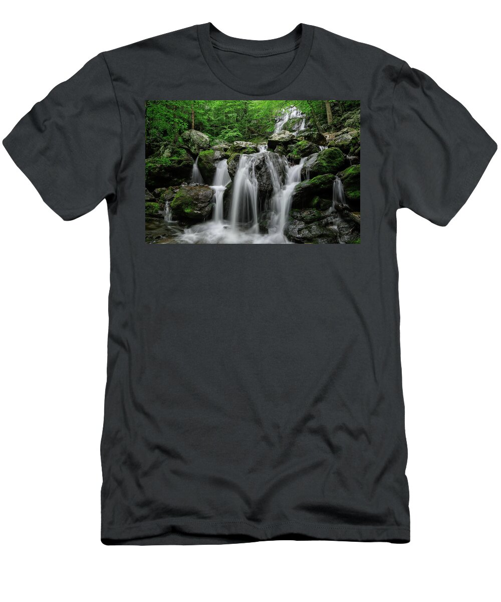 Dark Hollow Fall T-Shirt featuring the photograph Dark Hollow Falls #3 by Chris Berrier