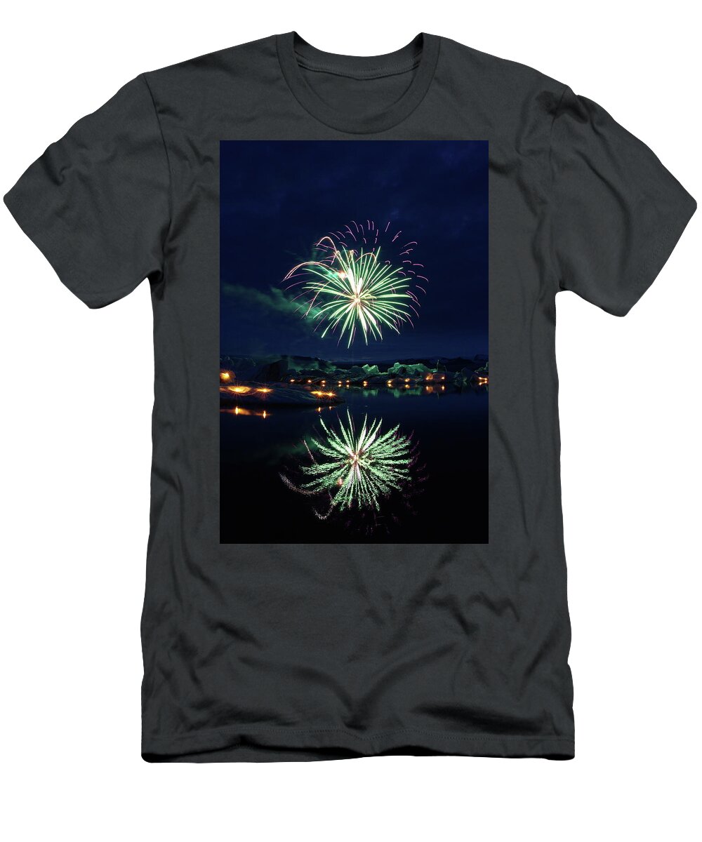 Fireworks T-Shirt featuring the photograph Fire and ice #6 by Christopher Mathews
