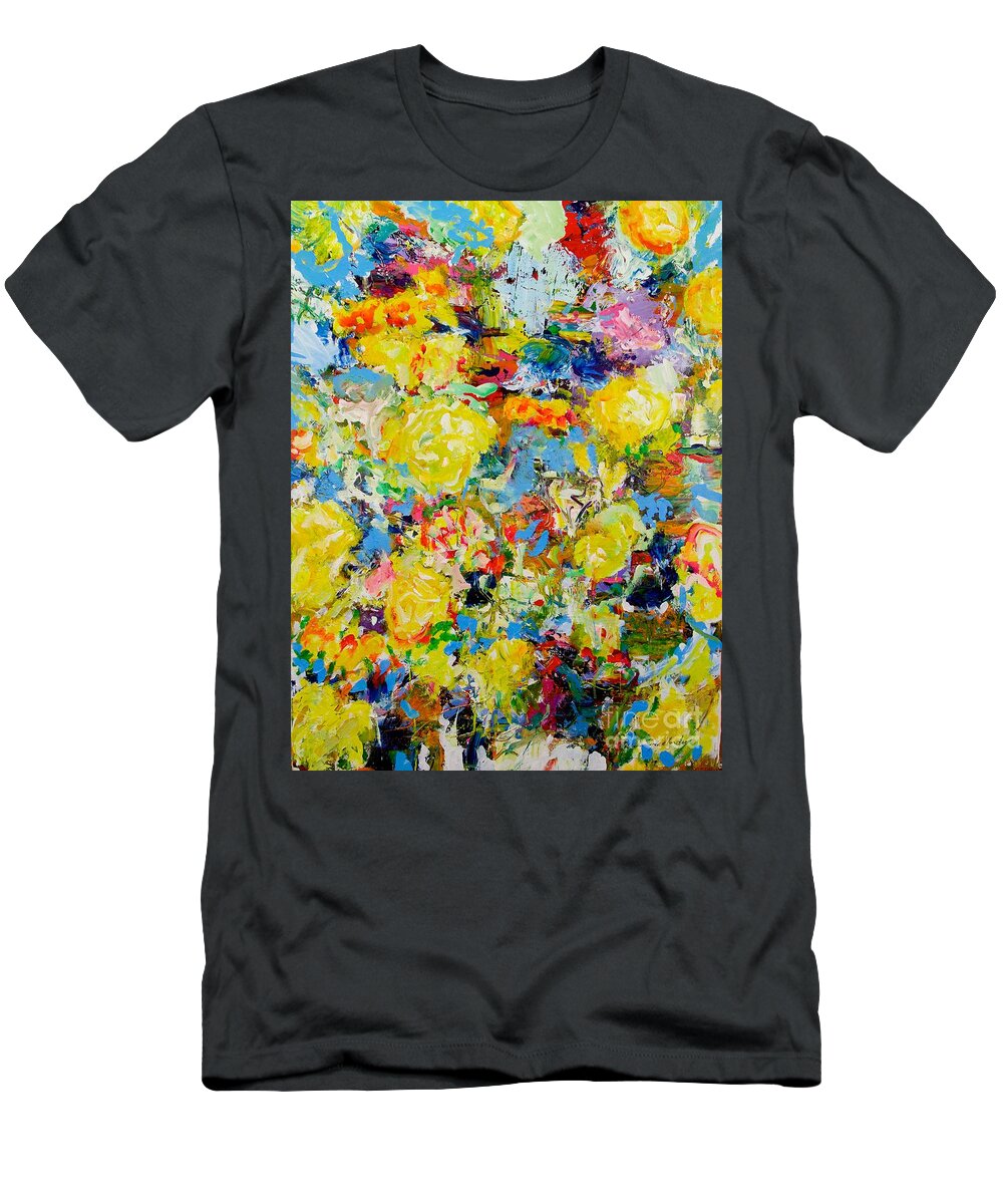 Flowers T-Shirt featuring the painting Flower Bed #1 by Allan P Friedlander