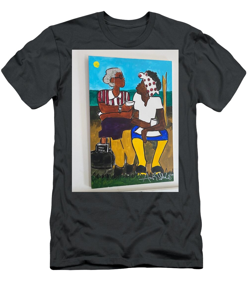  T-Shirt featuring the painting Friends by Angie ONeal