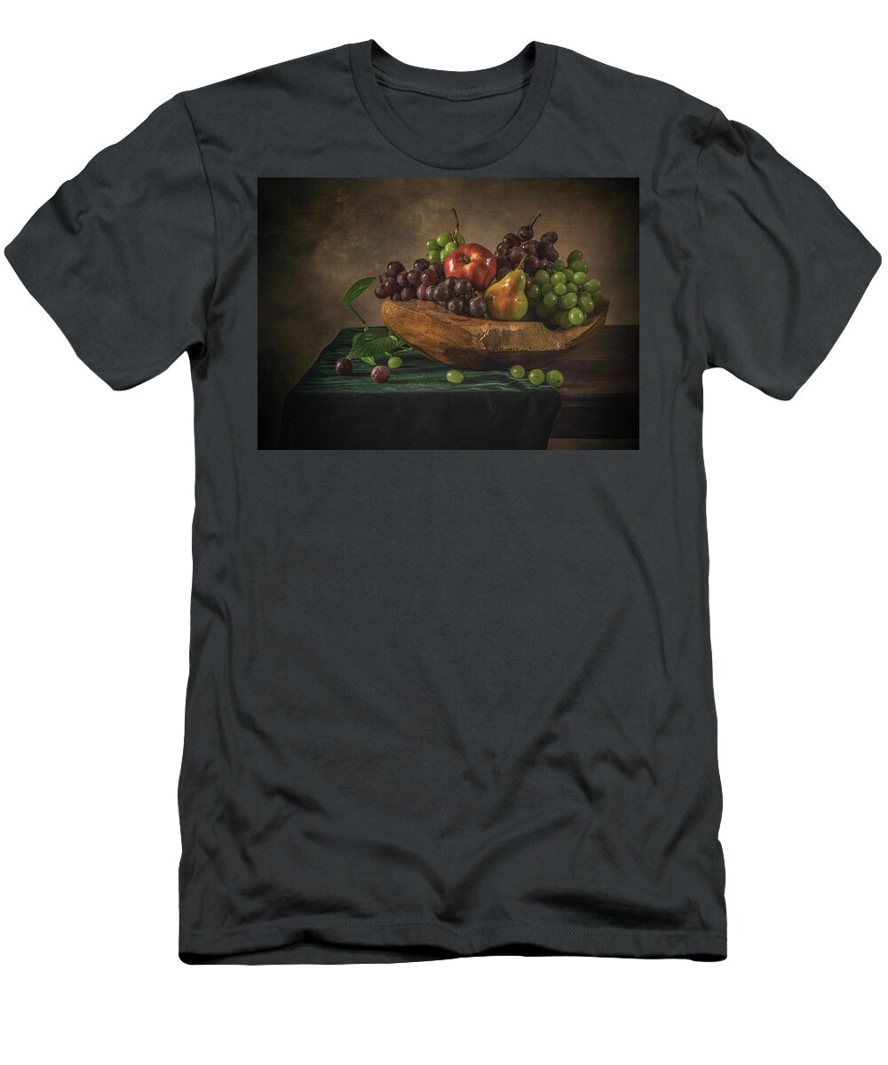 Still Life T-Shirt featuring the pyrography Fruits by Anna Rumiantseva