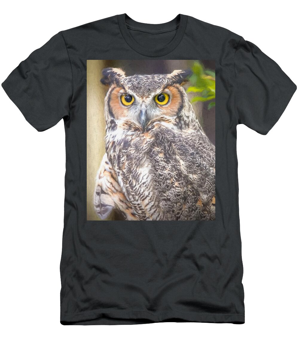 Owl T-Shirt featuring the photograph Great Horned Owl #2 by Susan Rydberg