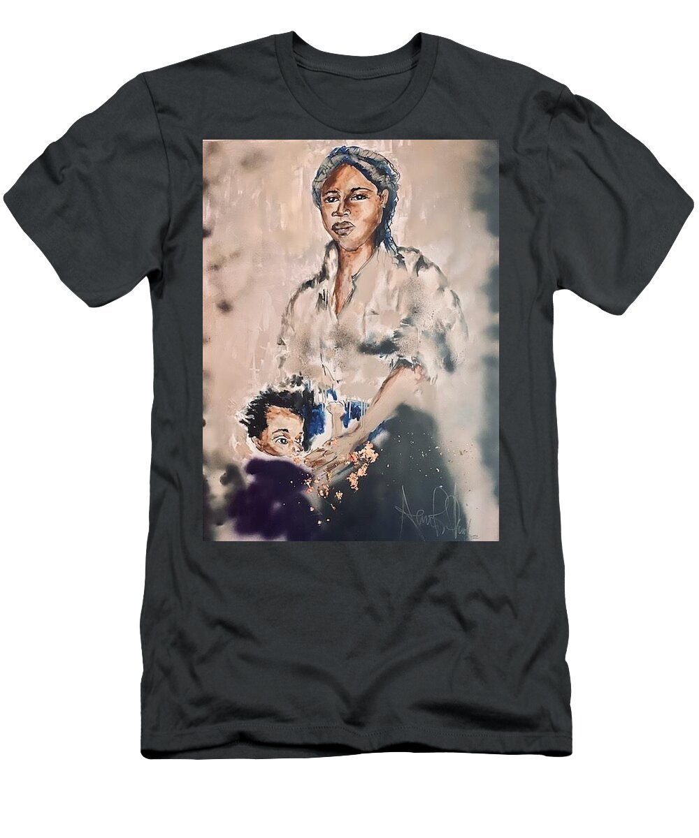  T-Shirt featuring the painting Hidden no More by Angie ONeal