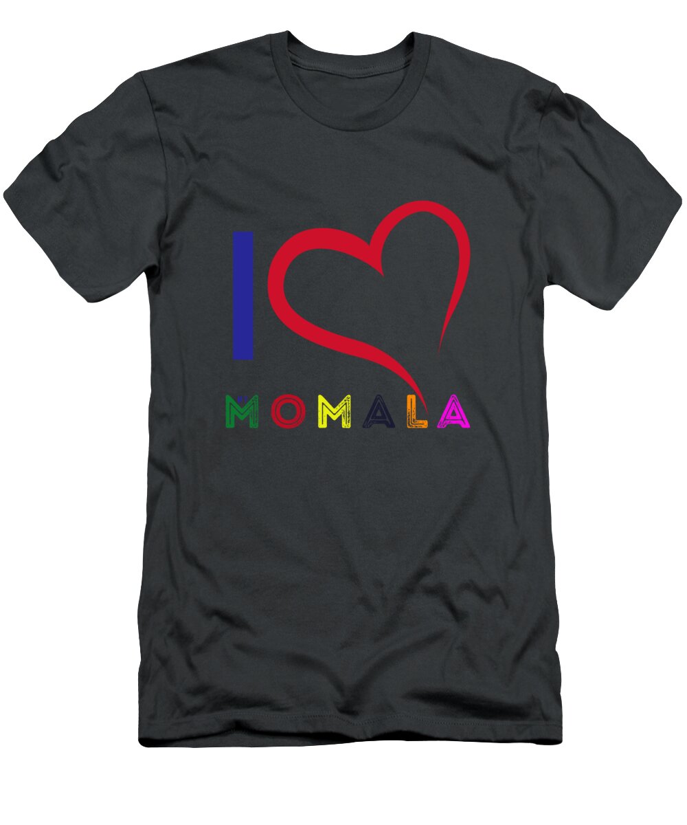 Heart T-Shirt featuring the painting I Love My Momala 2 #1 by Celestial Images
