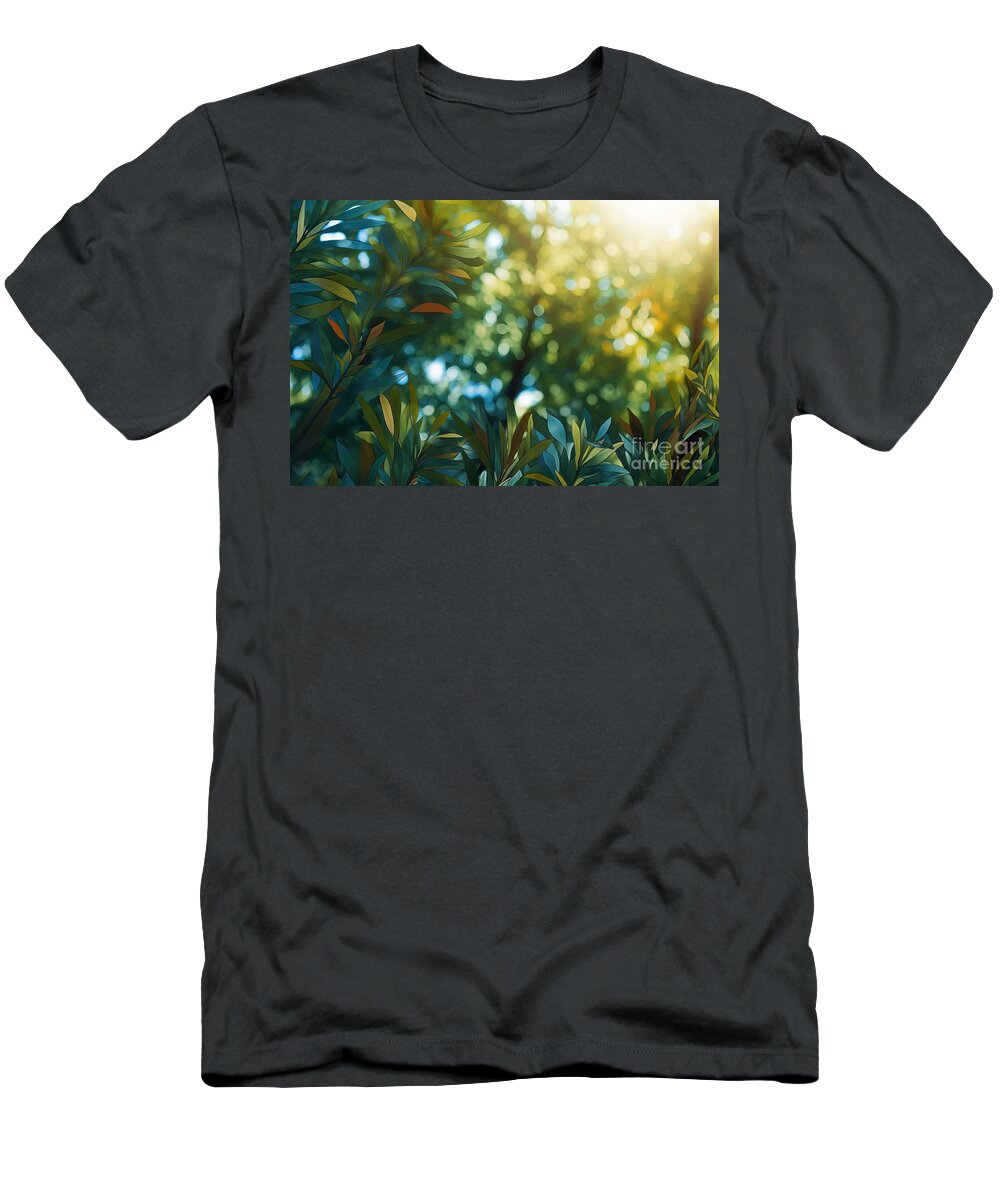 Background T-Shirt featuring the painting Image Of Natural Abstract Background Closeup #1 by N Akkash