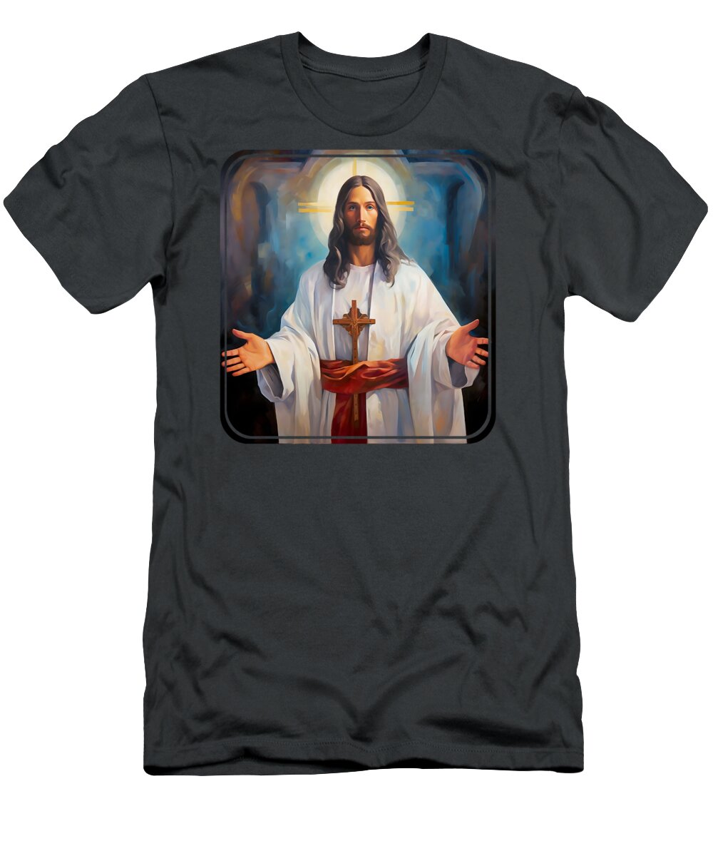  Jesus Christ T-Shirt featuring the painting Jesus Christ 4 #1 by Mark Ashkenazi
