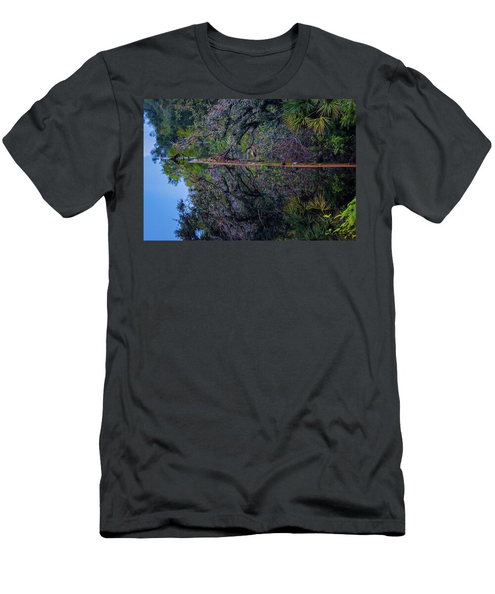 Water T-Shirt featuring the photograph Mirror Image #1 by Les Greenwood