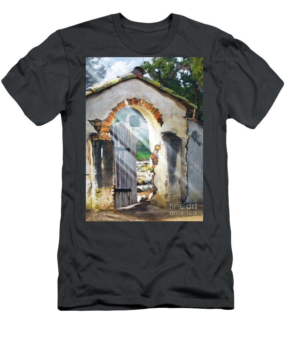Mission T-Shirt featuring the photograph Mission Gate #1 by Sharon Foster