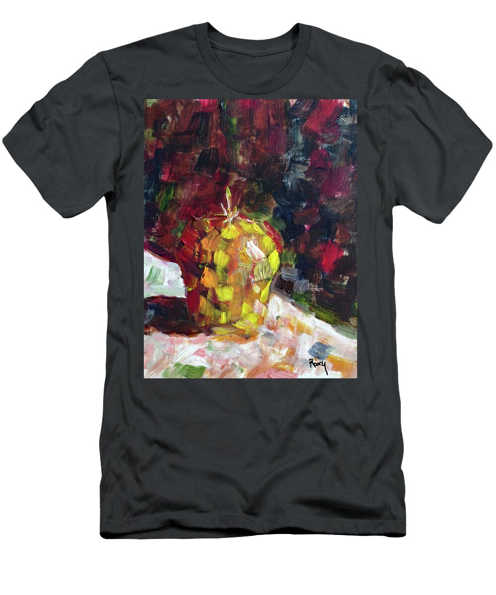 Apple T-Shirt featuring the painting Mosaic Apple #1 by Roxy Rich