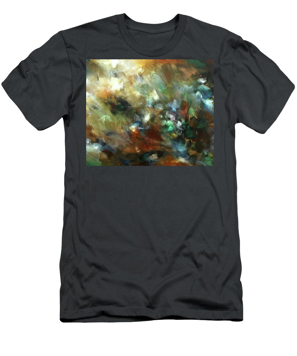 Abstract T-Shirt featuring the painting Natures Veil #1 by Michael Lang