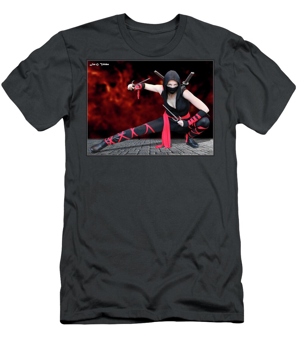 Ninja T-Shirt featuring the photograph Night Of the Ninja #1 by Jon Volden