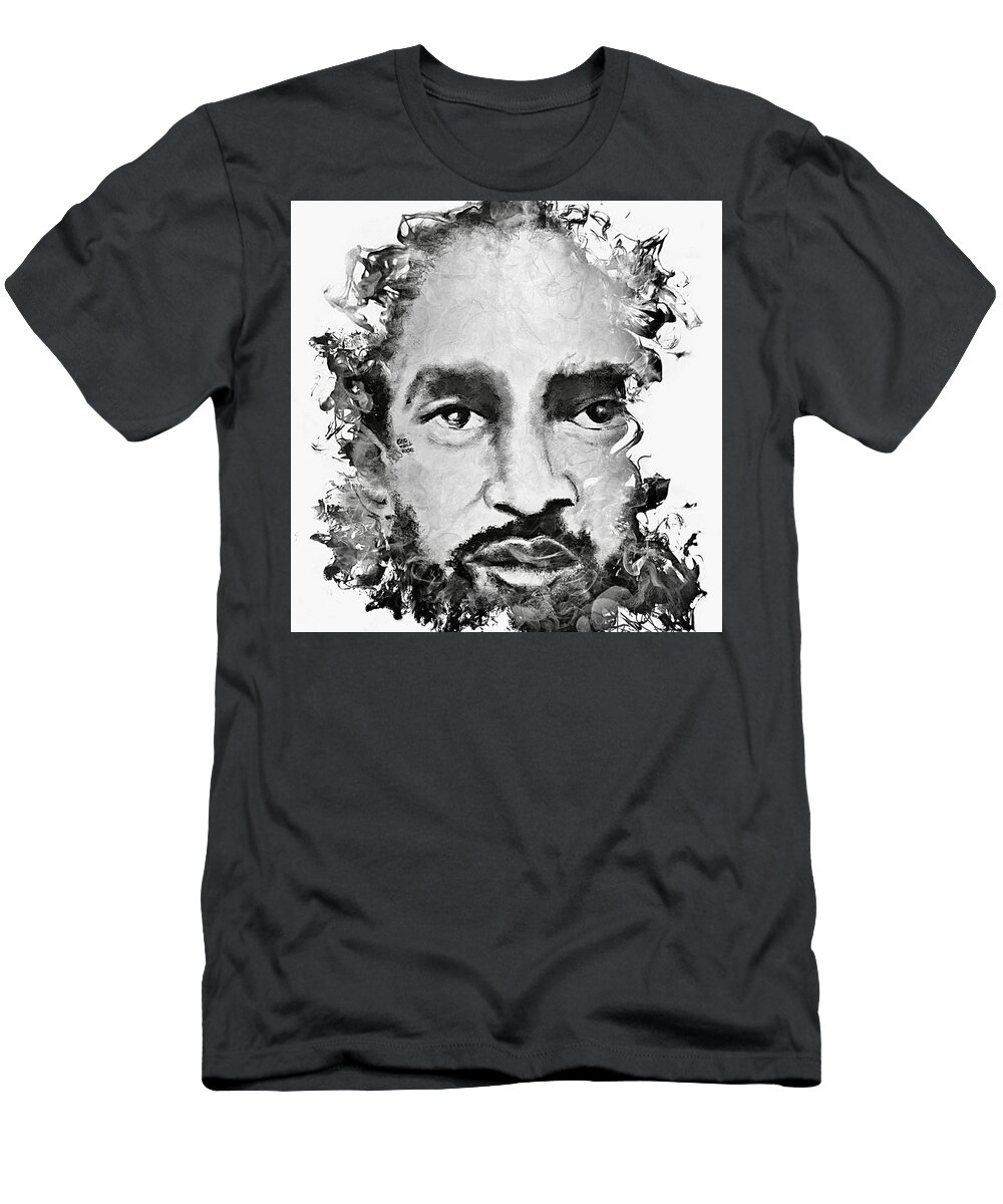  T-Shirt featuring the mixed media Nipsey by Angie ONeal