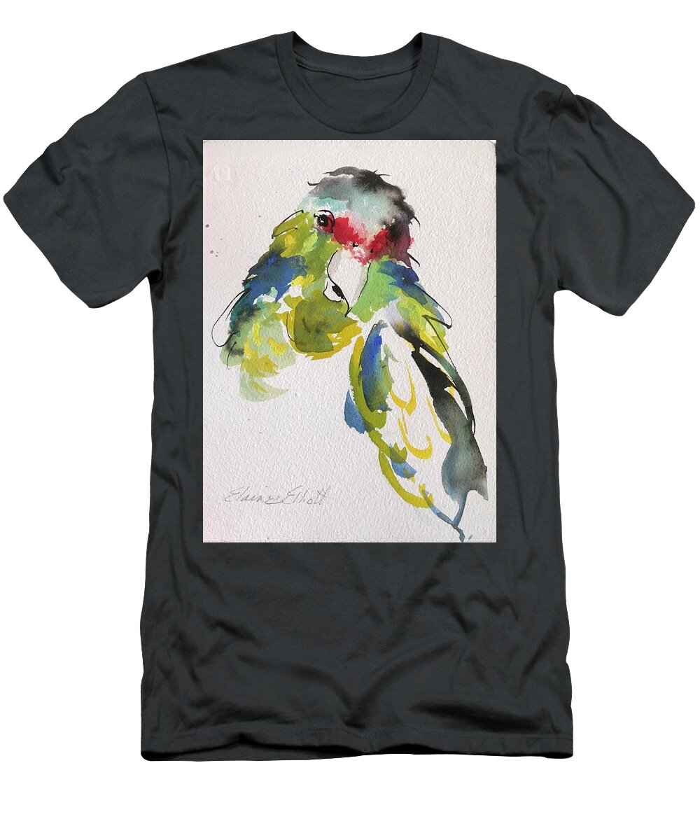 Tropical Birds T-Shirt featuring the painting Parrot Portrait by Elaine Elliott