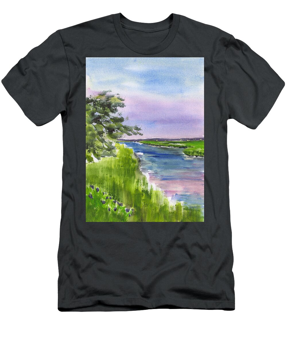 Pawleys Island Marsh T-Shirt featuring the painting Pawleys Island Marsh #1 by Frank Bright