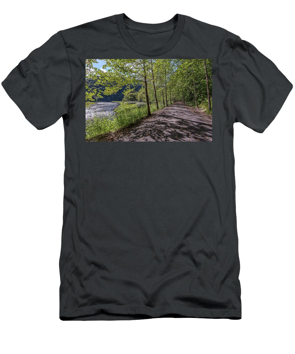 Appalachian T-Shirt featuring the photograph Pine Creek Trail #1 by Chris Spencer