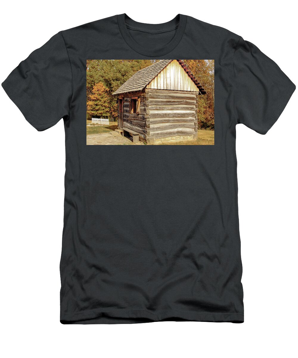 Cabin T-Shirt featuring the photograph Pioneer Log Cabin #1 by Randy Bradley