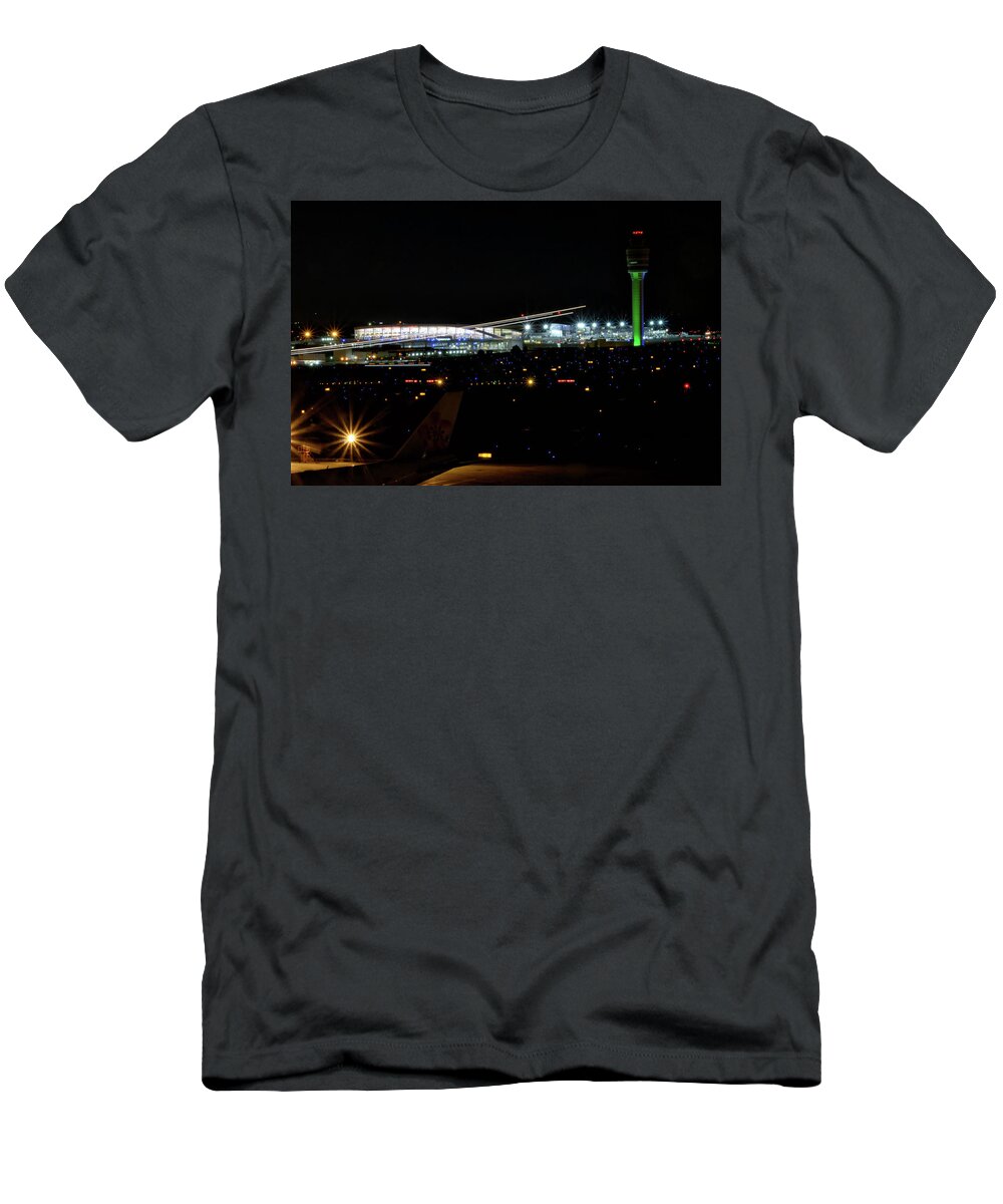 Planes T-Shirt featuring the photograph Planes at night by Dmdcreative Photography
