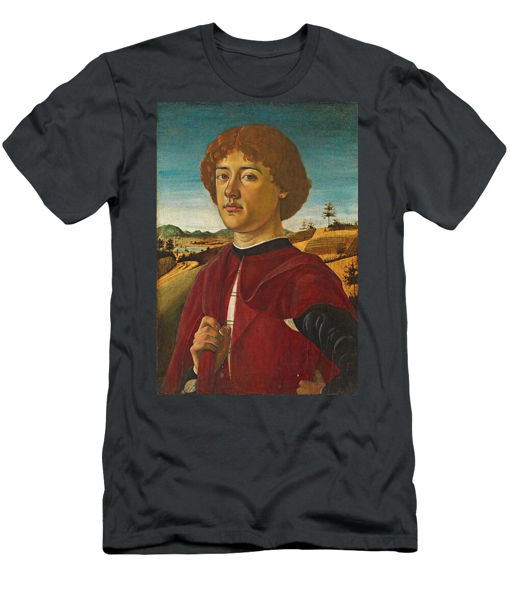 Biagio D'antonio T-Shirt featuring the painting Portrait of a Young Man #2 by Biagio d'Antonio