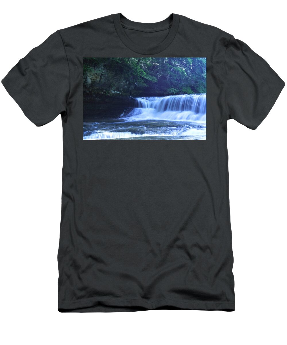  T-Shirt featuring the photograph South Chagrin w Crane by Brad Nellis