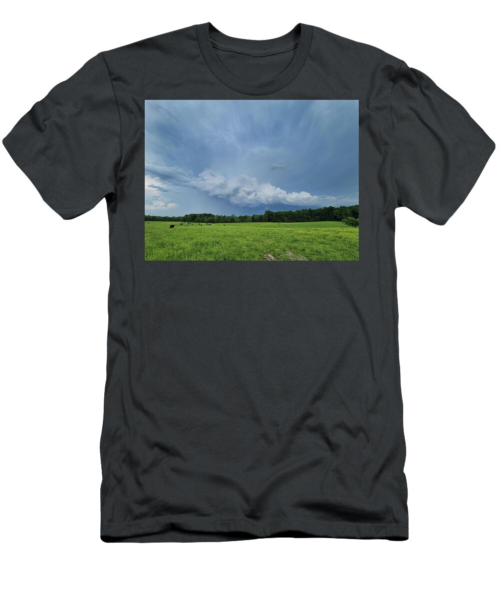Weather T-Shirt featuring the photograph Storm Near Elberfeld, Indiana #1 by Ally White