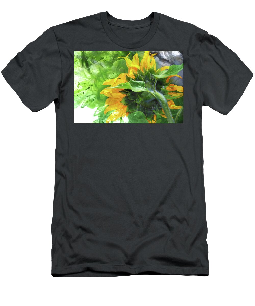 Sunflower T-Shirt featuring the digital art Sunflower Explosion #1 by Elaine Berger