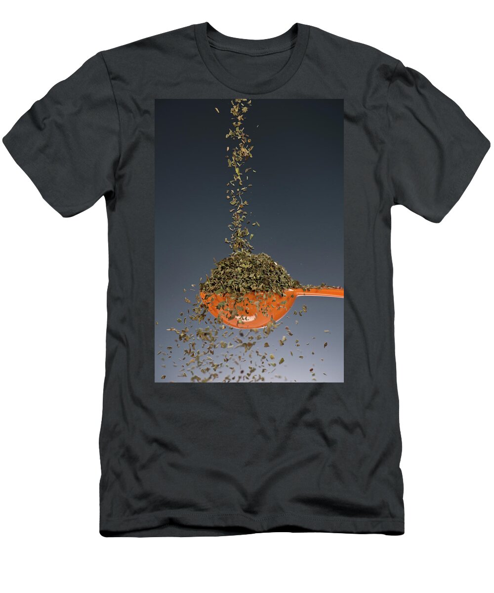 Basil T-Shirt featuring the photograph 1 Tablespoon Dried Basil by Steve Gadomski