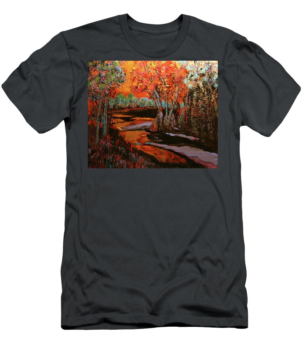 Trees T-Shirt featuring the painting THe Magic Hour by Marilyn Quigley