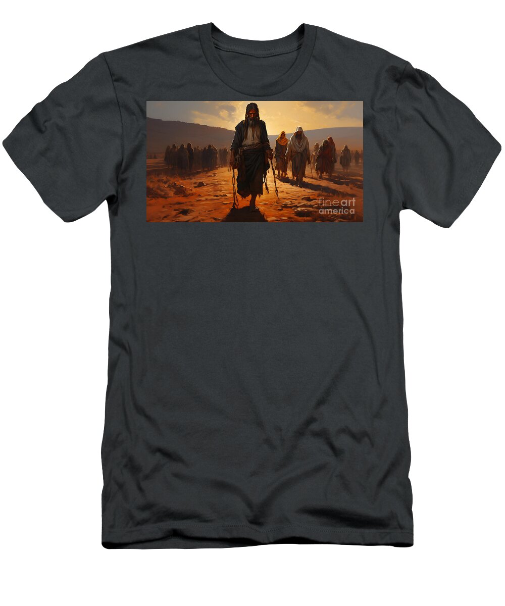 The Trail Of Tears 1838 1839 The Forced Removal Art T-Shirt featuring the painting The Trail of Tears 1838 1839 The forced removal by Asar Studios #1 by Celestial Images