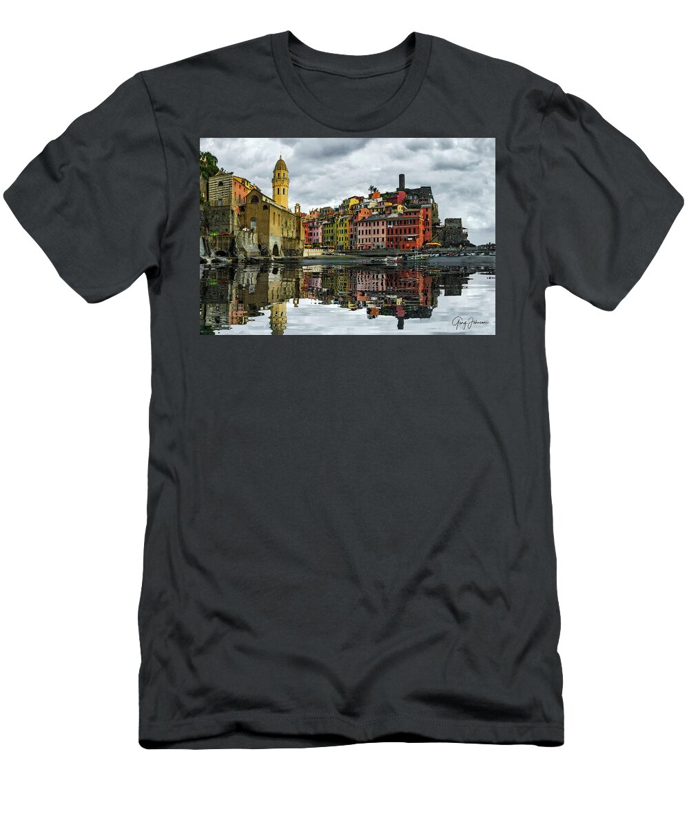 Gary Johnson T-Shirt featuring the photograph Vernazza, Italy by Gary Johnson