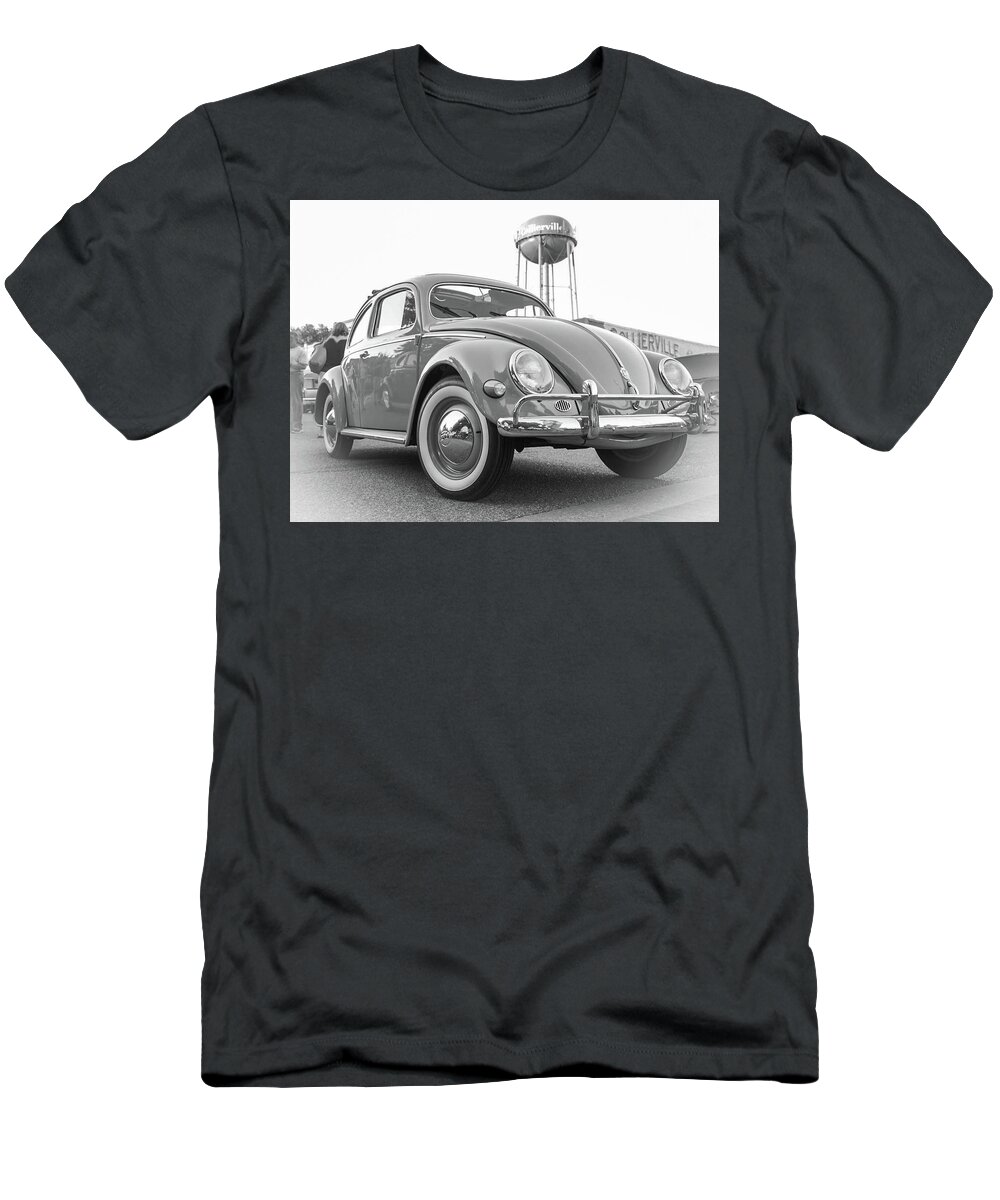 Car T-Shirt featuring the photograph Volkswagen Bug in Black and White by James C Richardson