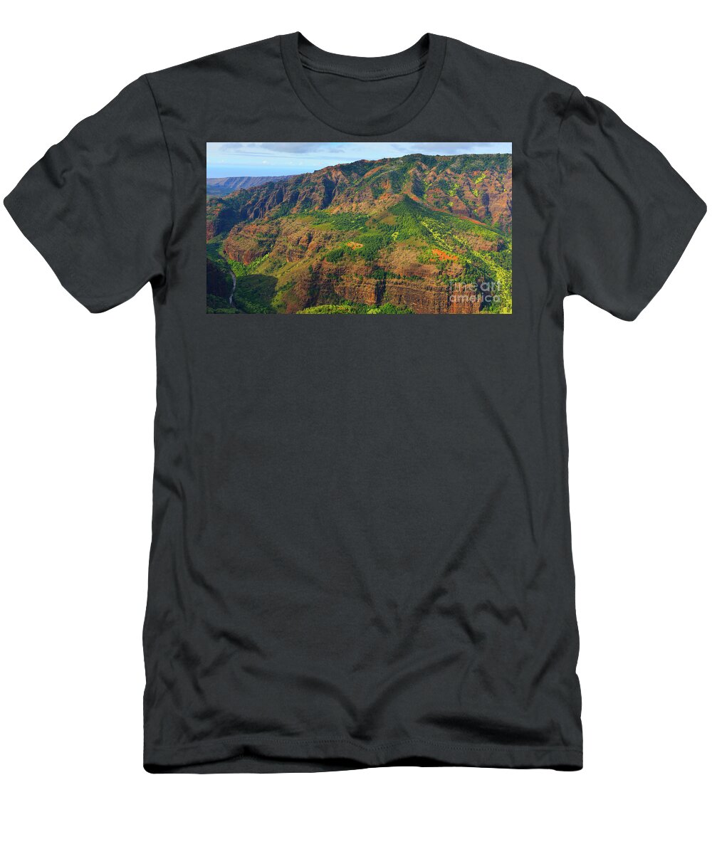 Usa T-Shirt featuring the photograph Waimea Canyon - Kauai, Hawaii #1 by Henk Meijer Photography