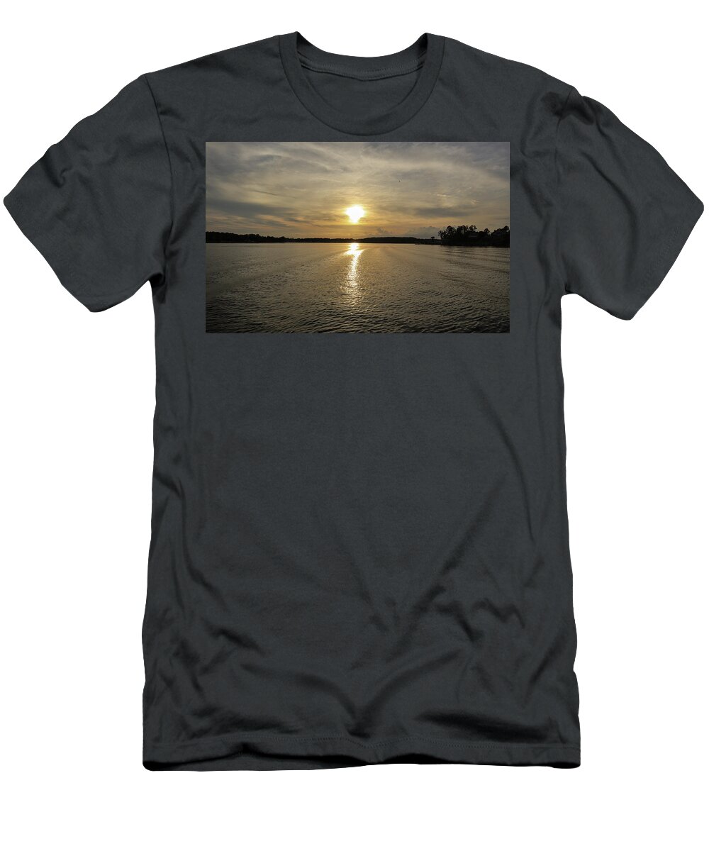 Lake T-Shirt featuring the photograph Wave-ing #1 by Ed Williams