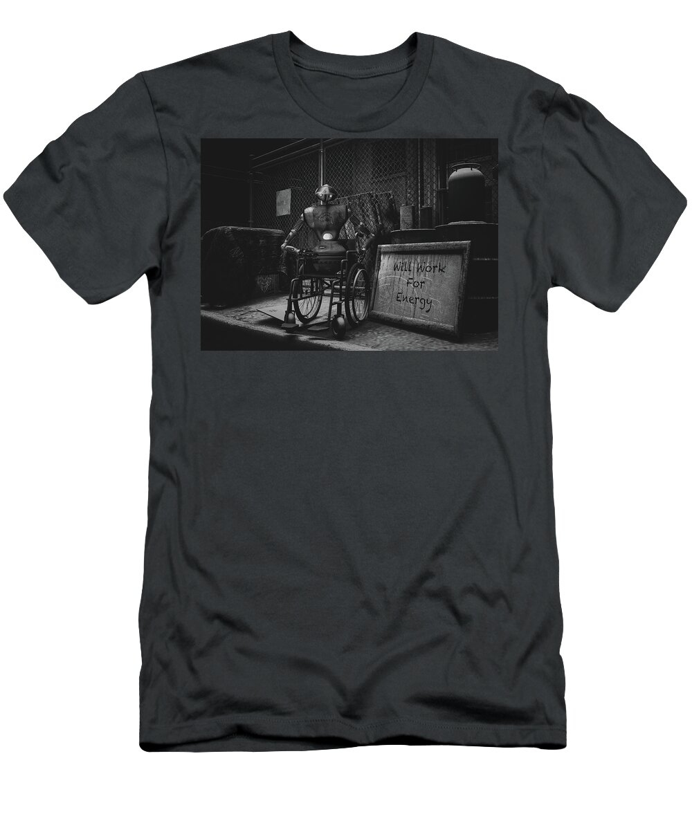 Robot T-Shirt featuring the photograph Will Work For Energy #2 by Bob Orsillo