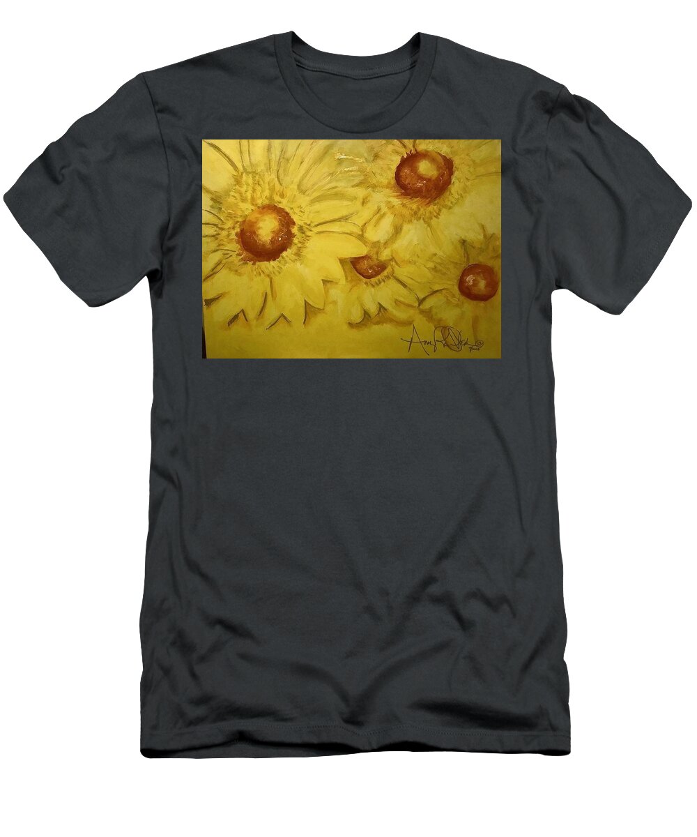  T-Shirt featuring the painting Yellow by Angie ONeal