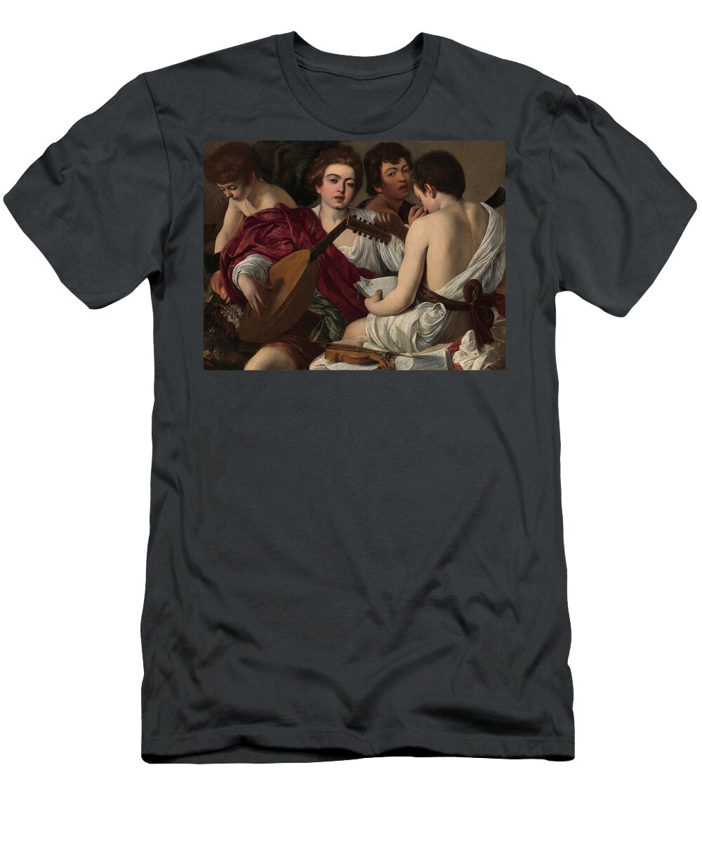 Musicians T-Shirt featuring the painting The Musicians by Caravaggio by Mango Art