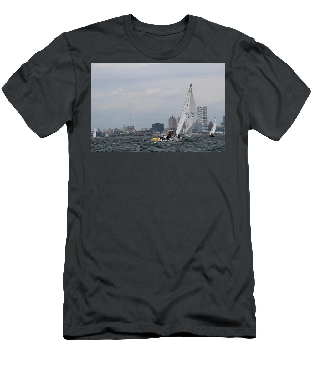  T-Shirt featuring the photograph The race #103 by Jean Wolfrum