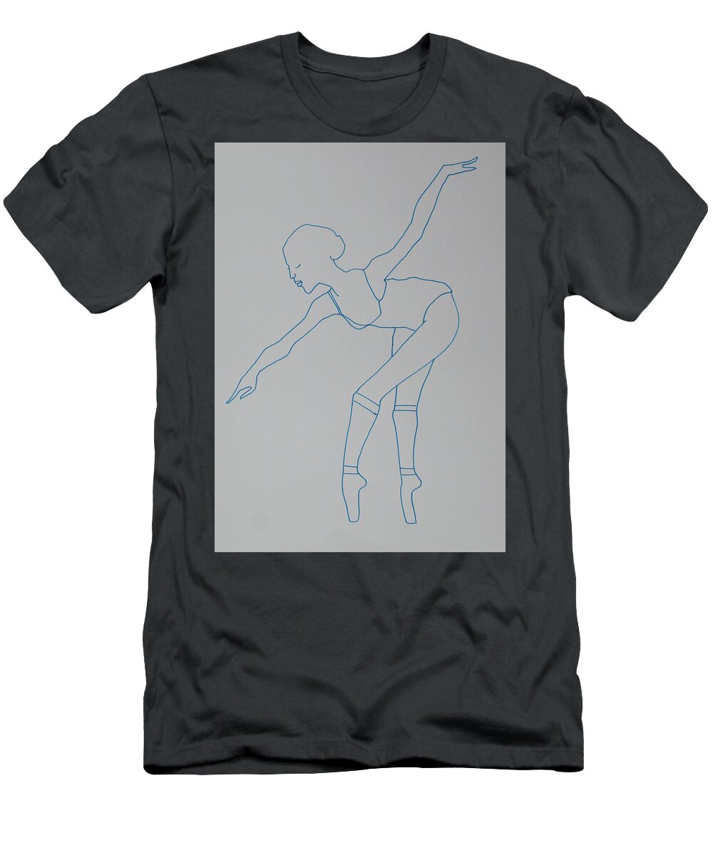 Jesus Christ T-Shirt featuring the drawing Ballerina #1041 by Gloria Ssali