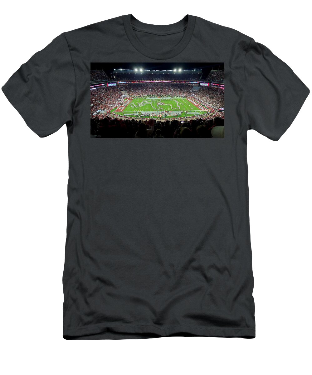 Gameday T-Shirt featuring the photograph Night Panorama Bryant-Denny Stadium by Kenny Glover