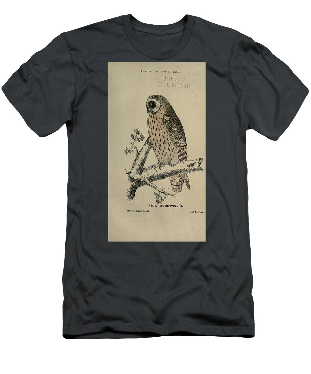 Birds T-Shirt featuring the mixed media Beautiful Vintage Bird #1190 by World Art Collective