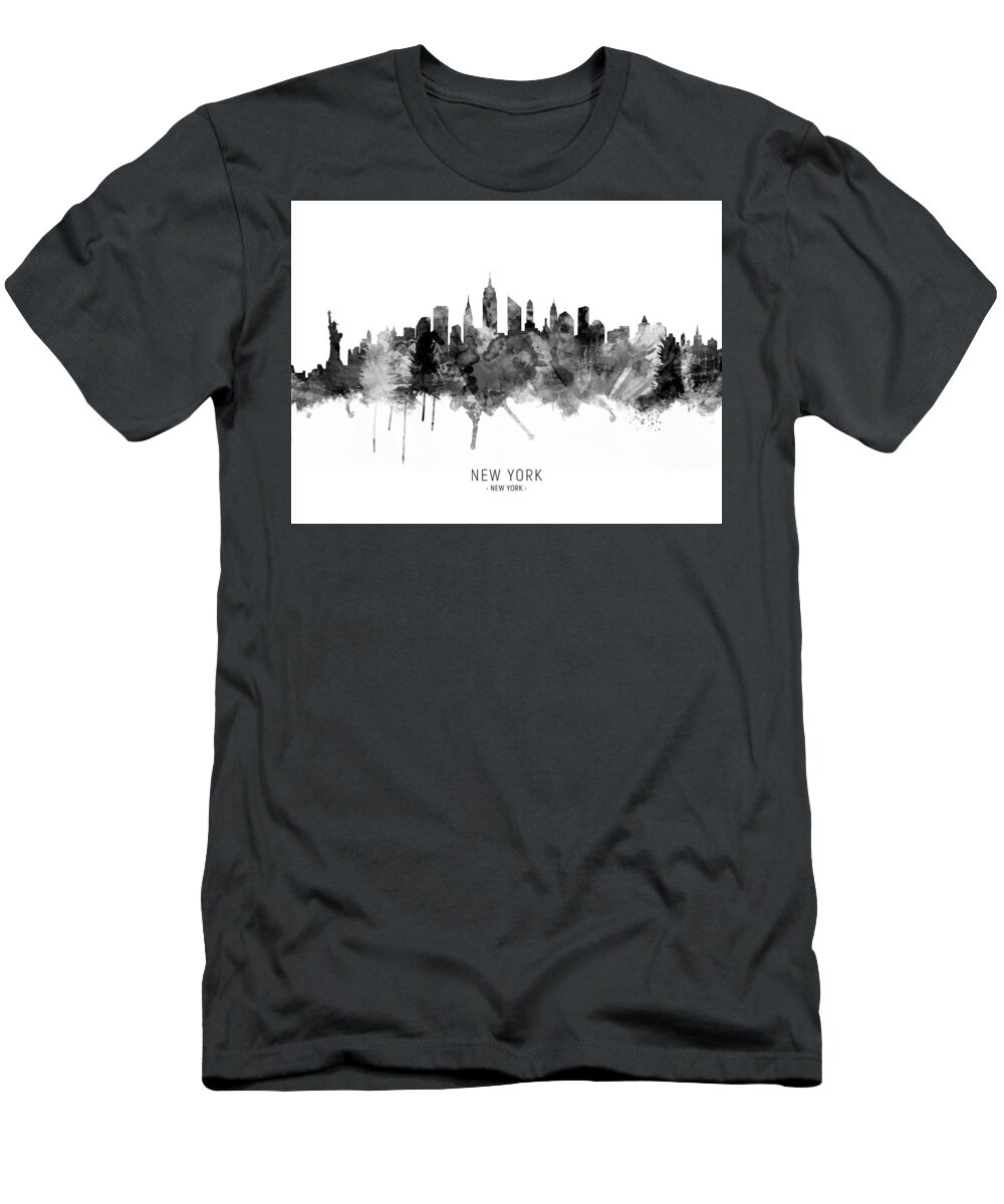 New York T-Shirt featuring the digital art New York City Skyline #13 by Michael Tompsett